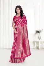 Jacquard Woven Design Saree for Women, Pink 