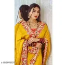 Chinnon Solid Saree For Women, Yellow
