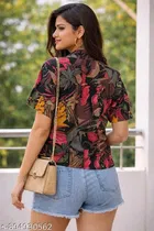 Floral Print Shirt Top for Women 