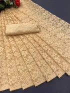 Net Solid Saree for Women 