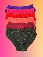Cotton Printed Briefs for Women, Pack of 6 (Multicolor, M)