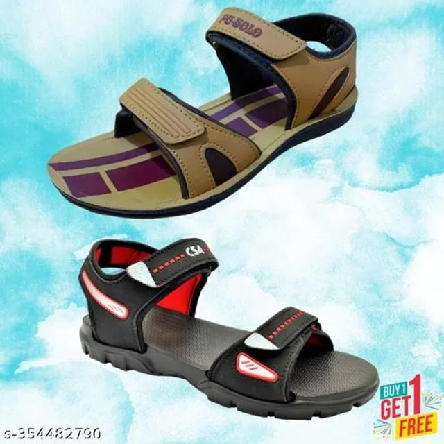 Sandals for Men (Multicolor, 8) (Pack of 2)