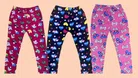 Fleece Printed Tights for Girls (Pack of 3) (Multicolor, 3-4 Years)