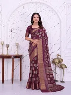Dola Silk Printed Saree for Women, Purple 