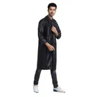 Solid Overcoat with Hoods and Side Pocket Raincoat for Men 