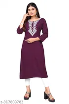 Viscose Rayon Embroidered Kurti for Women 