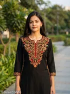 Floral Embroidered Acrylic Kurti for Women 
