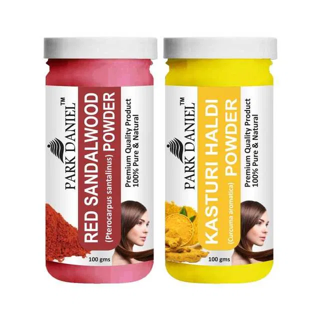 Park Daniel Premium Red Sandalwood Powder & Kasturi Haldi Powder (Pack Of 2, 100 g) (SE-687)