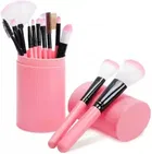 Professional 12-Piece Makeup Brush Set With Box + Soft 6-In-1 Makeup Sponge Pack 