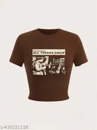 Lycra Top for Women, Brown 