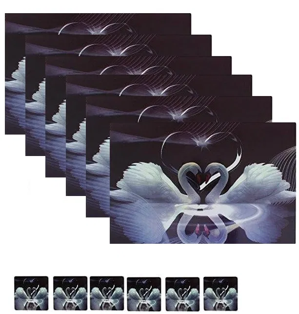 PVC Placemats for Dining Table (Multicolor, Pack of 6)