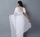 Net Solid Saree for Women 