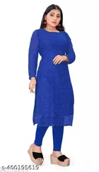 Net Kurti for Women,  Blue  