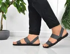 Stylish Sandals with Solid Strap for Men, Black 