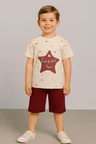 Cotton Blend Printed Clothing Set for Boys 