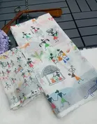 Linen Printed Saree for Women 