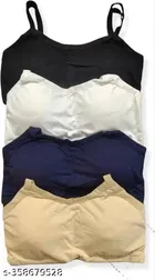 Cotton Blend Solid Bras for Women, Assorted, Pack of 4 
