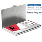 Stainless Steel Business Card Holder Wallet for Unisex (Silver)