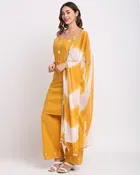 Cambric Cotton Embroidered Kurta with Pant & Dupatta for Women 