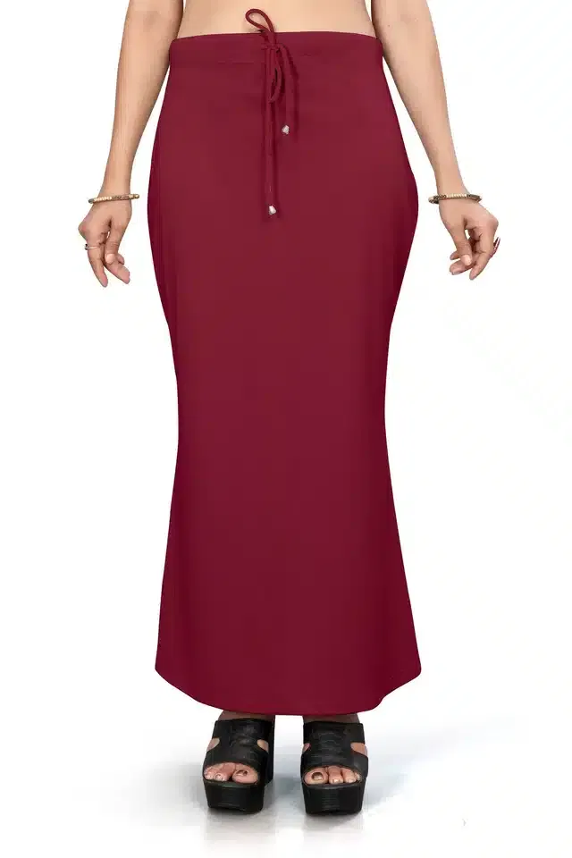 Lycra Solid Saree Petticoat for Women (Maroon, XXL)