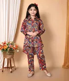 Rayon Printed Kurti with Pant for Girls 
