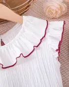 Cotton Blend Solid Frock for Girls 