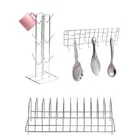 Oc9 स्टेनलेस स्टील कप स्टैंड & प्लेट स्टैंड & वॉल माउंटेड लैडल हुक रेल फॉर किचन