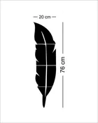 Mirror Sticker Silver Feather Shape for Home 1pc