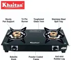 Khaitan 2 Burner BP Nano MS Black Glass Manual Gas Stove  