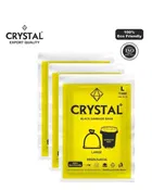 Crystal Garbage Bags 24 X 32 Inches (Large Size) 15pcs Dustbin Bag/Trash Bag - Black Color (Pack of 3)