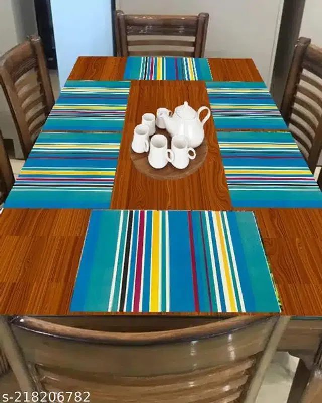 Stylish PVC Table Placemats (Multicolor, Pack of 6)