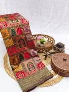 Litchi Silk Zari Woven Saree for Women, Maroon 