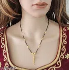 Gold Plated Mangalsutra for Women (Gold & Black)