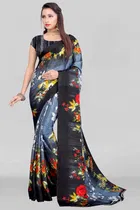 Crepe Printed Saree for Women 