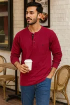 Cotton Solid T-Shirt for Men, Maroon 