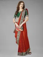 Vichitra Solid Saree for Women 
