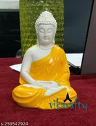 Marble Meditating Buddha Idol (Yellow)