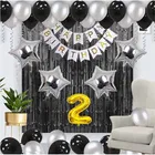 2nd Happy Birthday Balloon Decoration Kit, Black, Set of 1