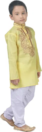 Cotton Embroidery Kurta & Pajama Set for Boys 