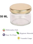 Afast 6 Pc Small Glass Jars with Golden lid 50 ml, small glass container with lid