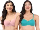 Cotton Blend Solid Padded Bra for Women 
