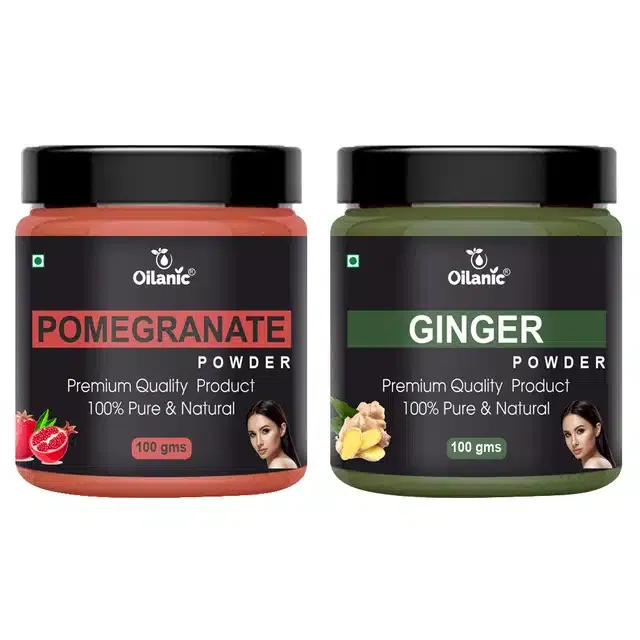 Natural Pomegranate & Ginger Powder for Skin & Hair (Pack of 2, 100 g)