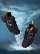 Campus Ridderr Sports Shoes for Men (Black & Orange, 6)