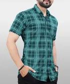 Half Sleeves Checkered Shirt for Men 