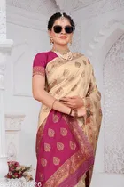 Kanjeevaram Silk Zari Woven Saree for Women 