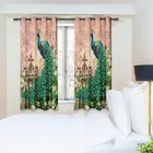 Peacock Designed Digital Printed Window Curtain 5ft pack of 1