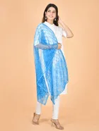Net Self-Design Dupatta for Women 