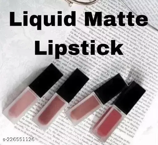 Liquid Lipstick for Women (Multicolor, Pack of 4)