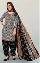 Floral Crepe Punjabi Suit Material for Women 