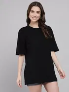 Cotton Solid Oversized T-Shirt for Women 